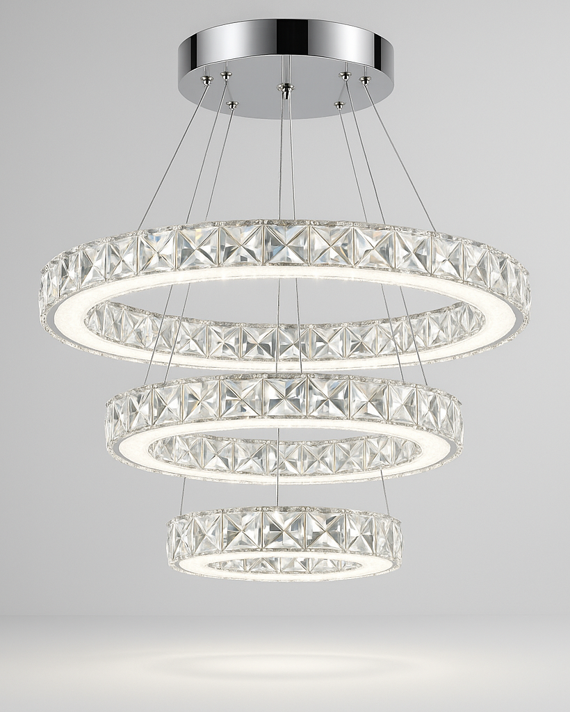 Hongmao modern crystal LED flush ceiling mount chrome