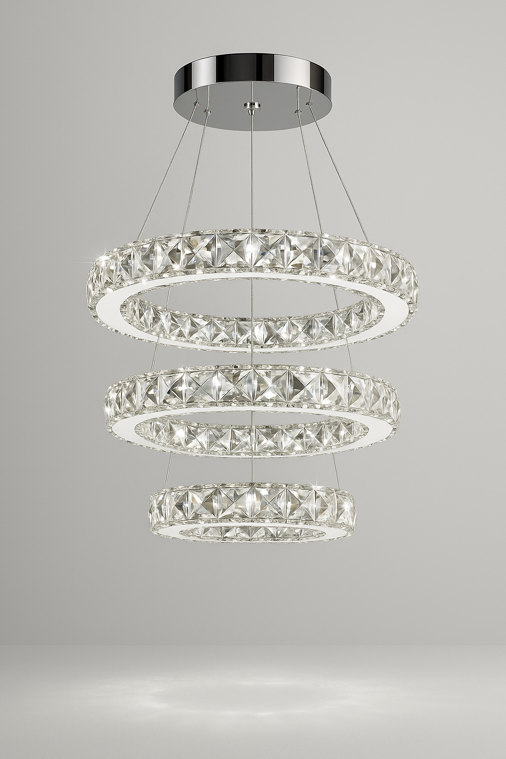 Modern Crystal Halo LED Chandelier