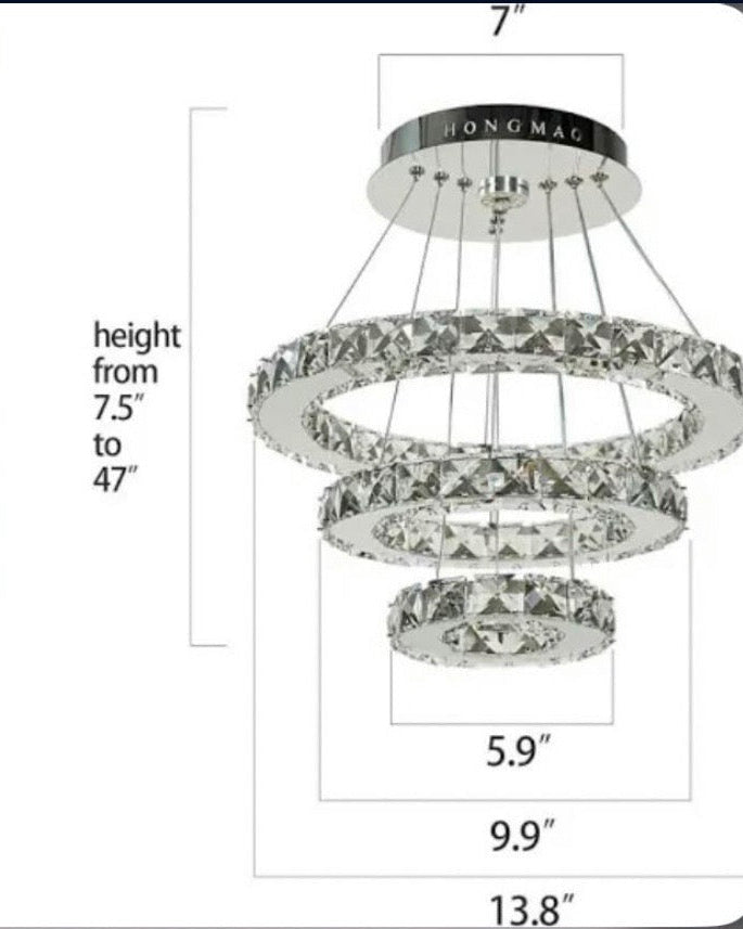 Modern Crystal Halo LED Chandelier