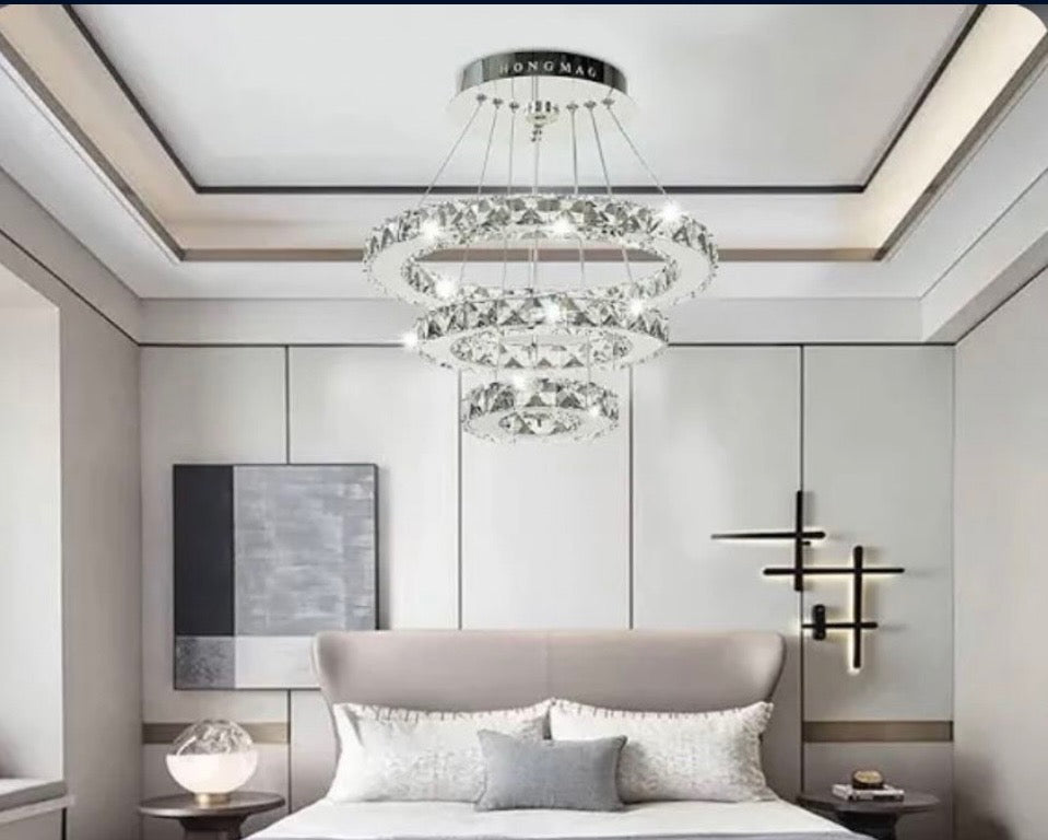 Modern Crystal Halo LED Chandelier